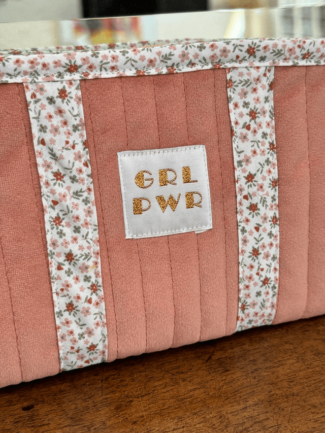 Pochette plate matelassée M - velours