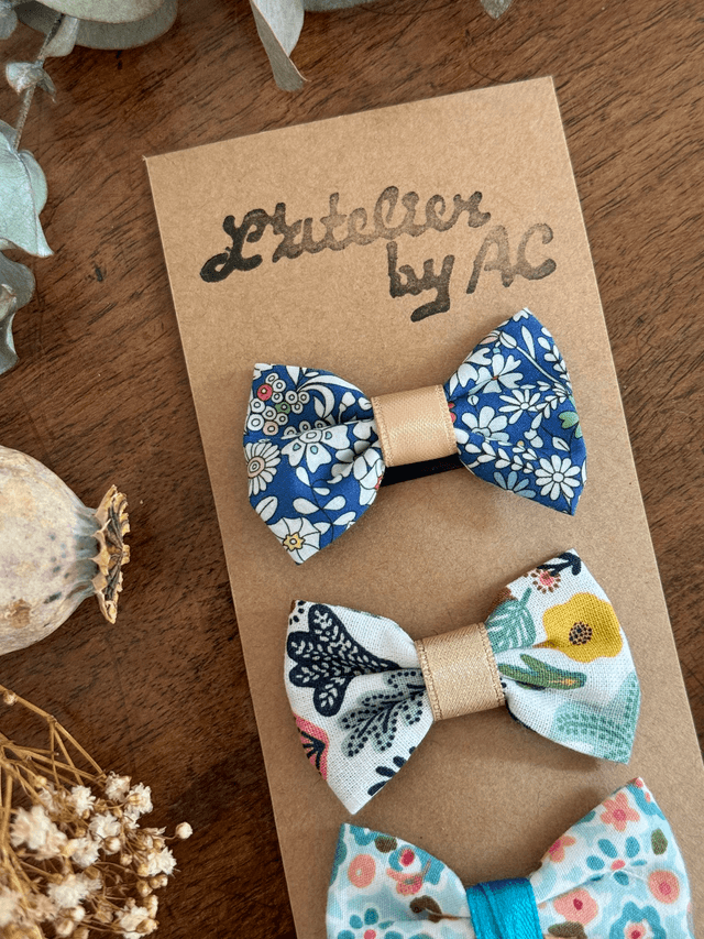 Lot de 3 barrettes anti-glisse nœud 