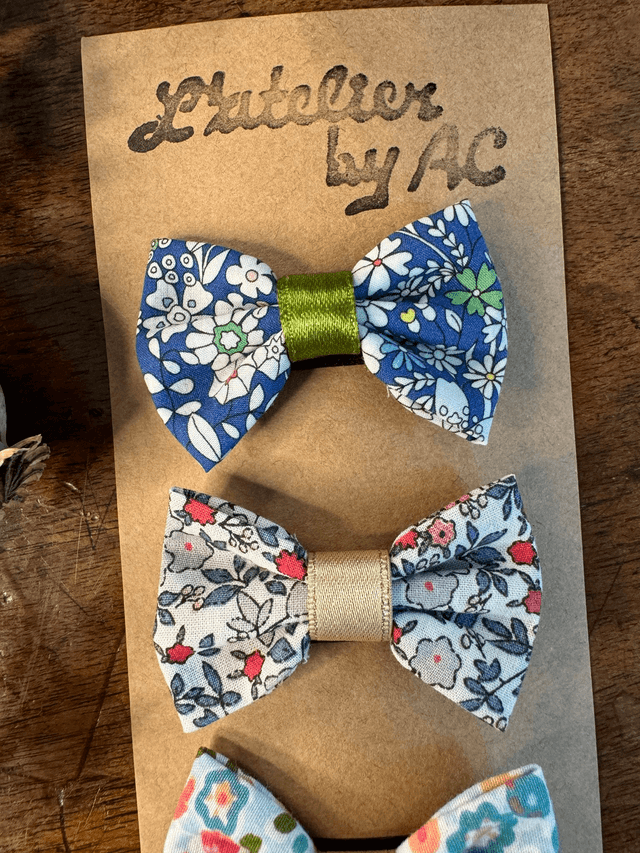 Lot de 3 barrettes anti-glisse nœud