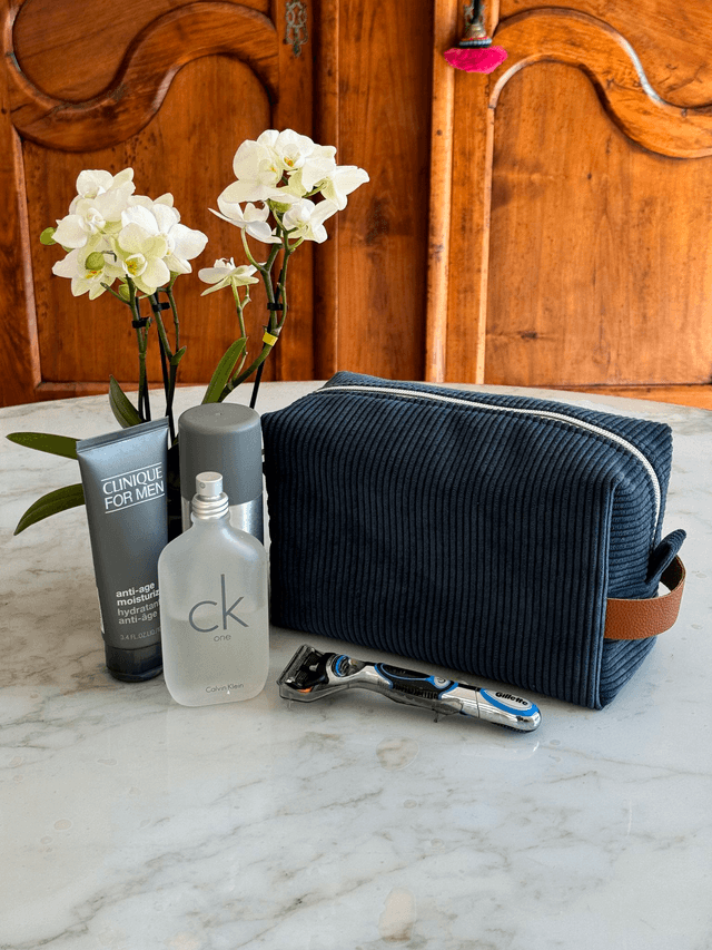 Trousse de toilette velours homme