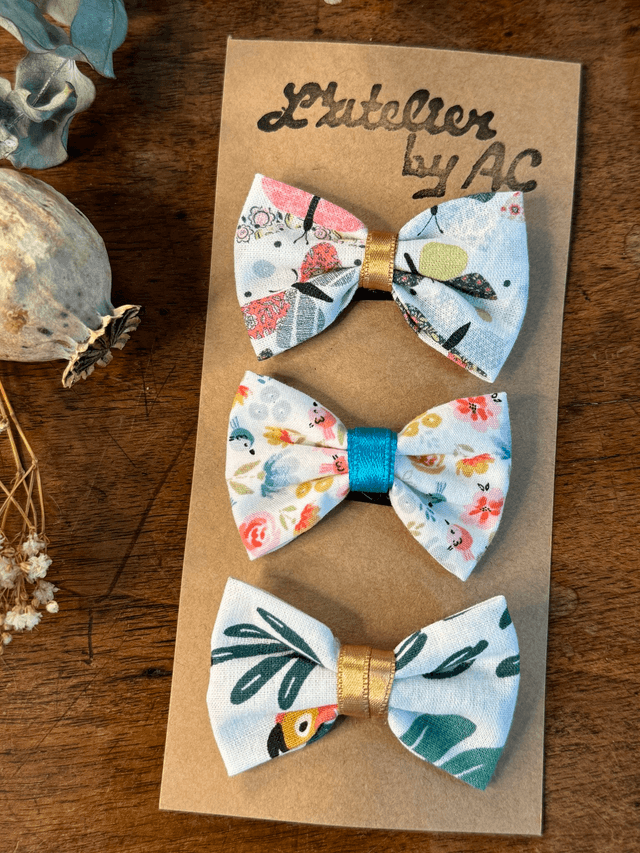 Lot de 3 barrettes anti-glisse nœud