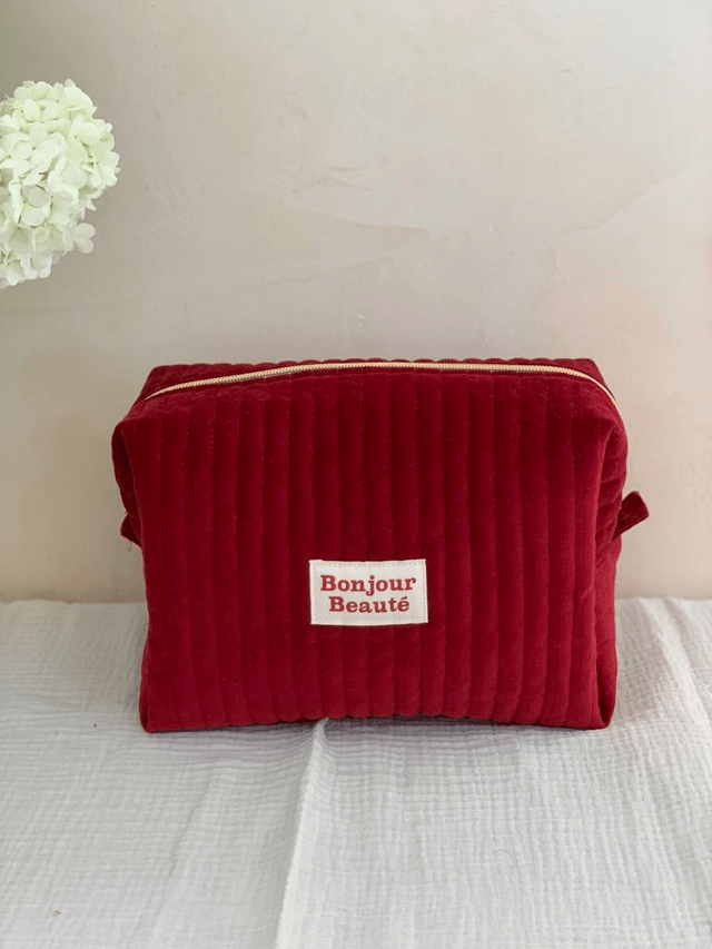 Trousse de toilette SUZANE velours matelassé