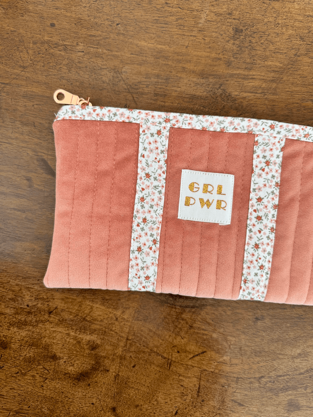 Pochette plate matelassée M - velours