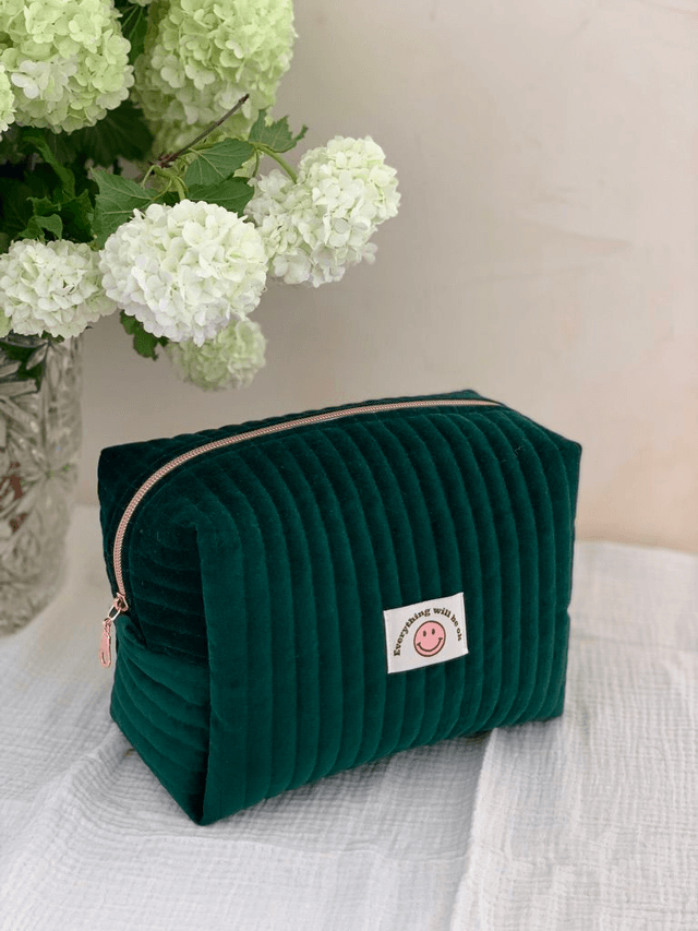 Trousse de toilette SUZANE velours matelassé
