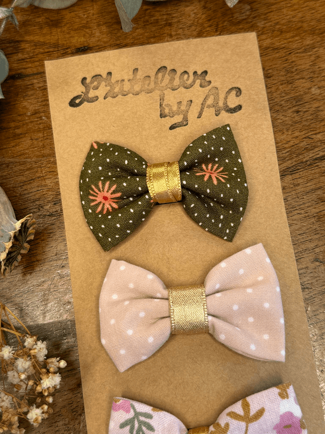 Lot de 3 barrettes anti-glisse nœud
