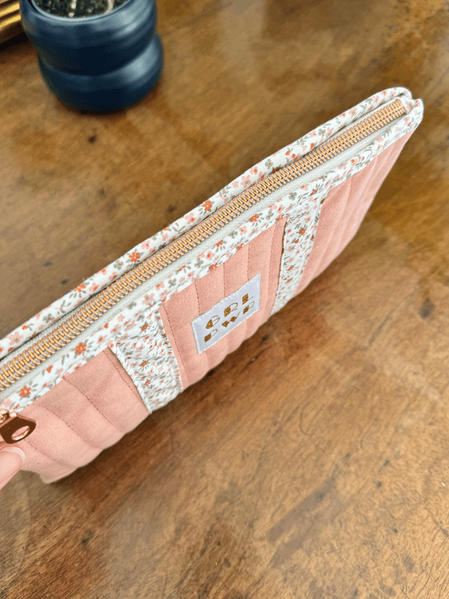 Pochette plate matelassée M - velours