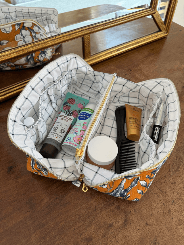 Trousse de toilette ouverture à plat