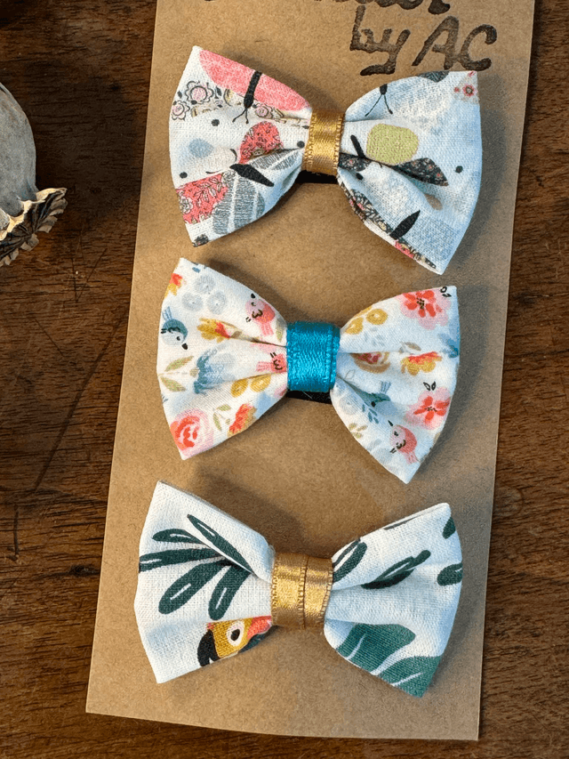 Lot de 3 barrettes anti-glisse nœud