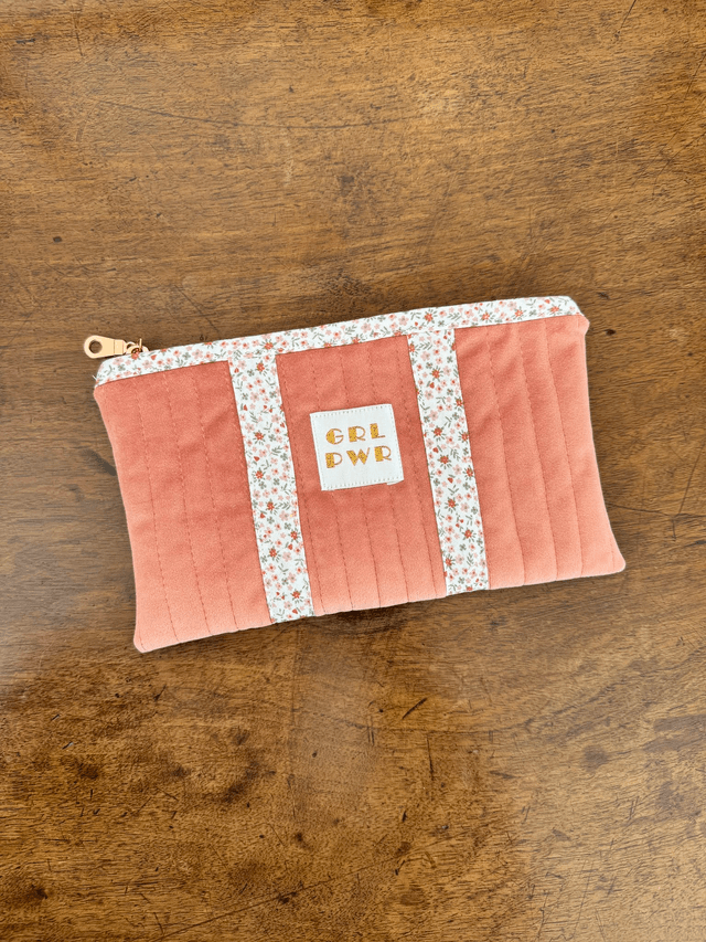 Pochette plate matelassée M - velours